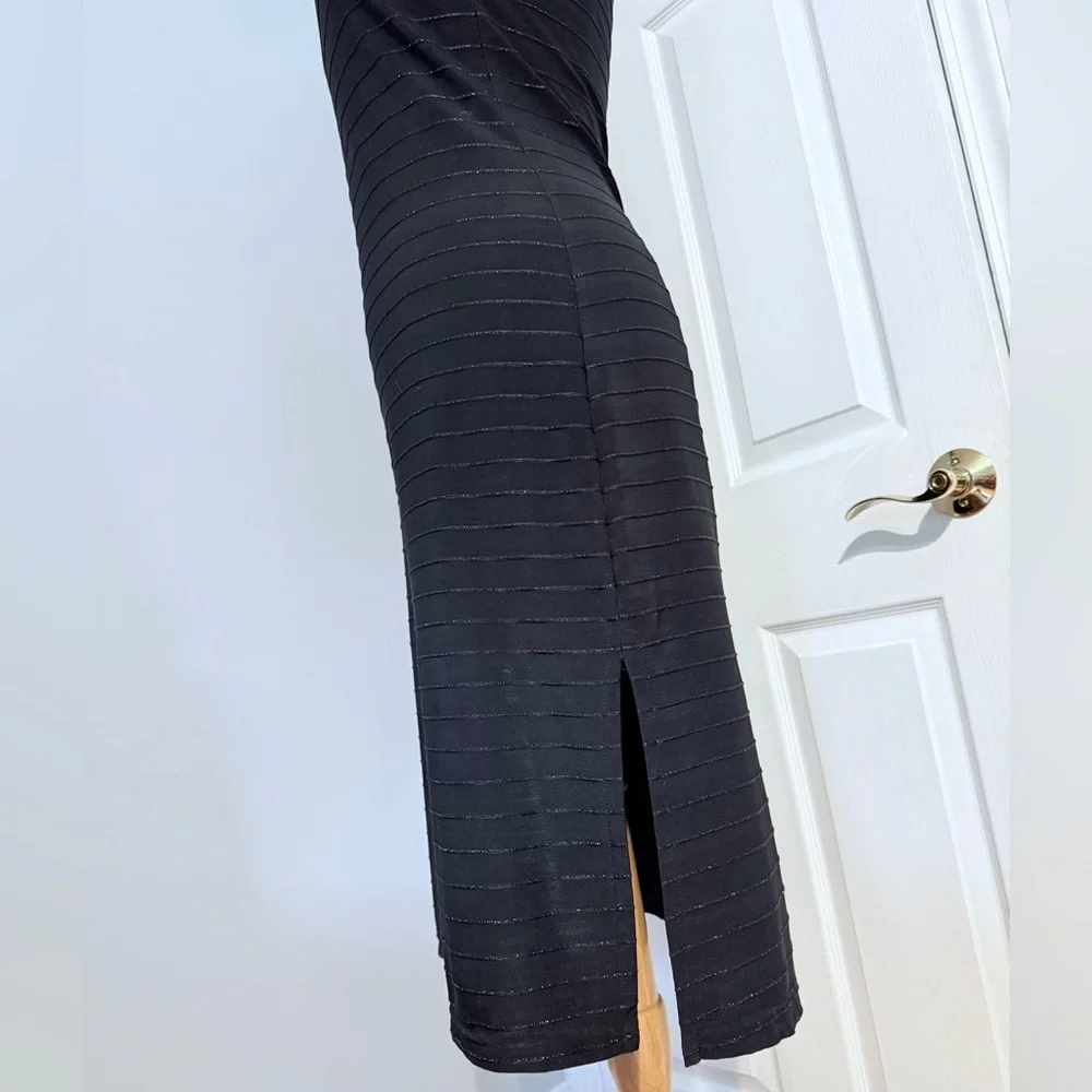 XOXO Black Ribbed Midi Slip Dress - Picture 4 of 6